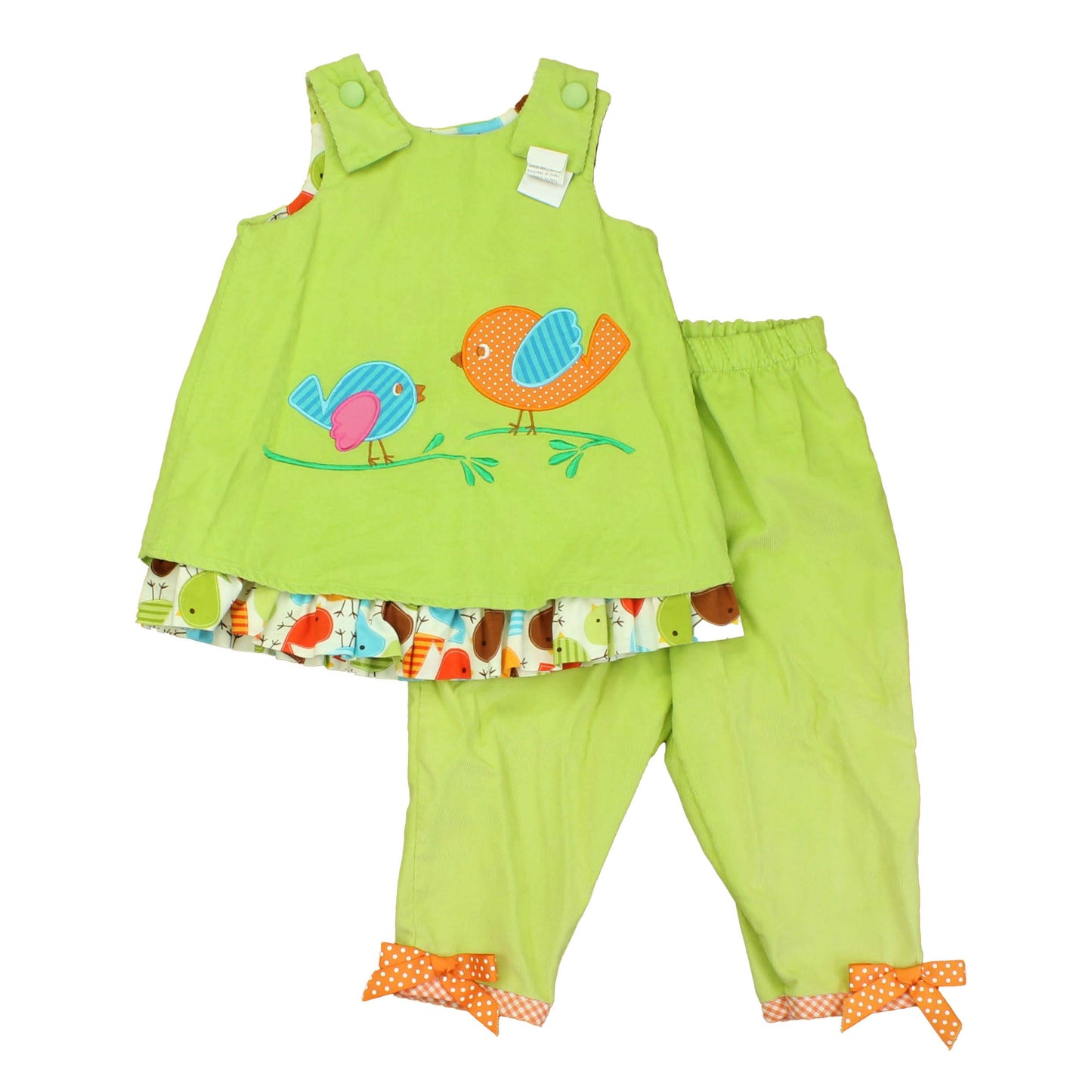 Mulberry Street Girls Green | Birds Apparel Sets Size: 18 Months Green | Birds