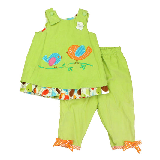 Mulberry Street Girls Green | Birds Apparel Sets Size: 18 Months Green | Birds