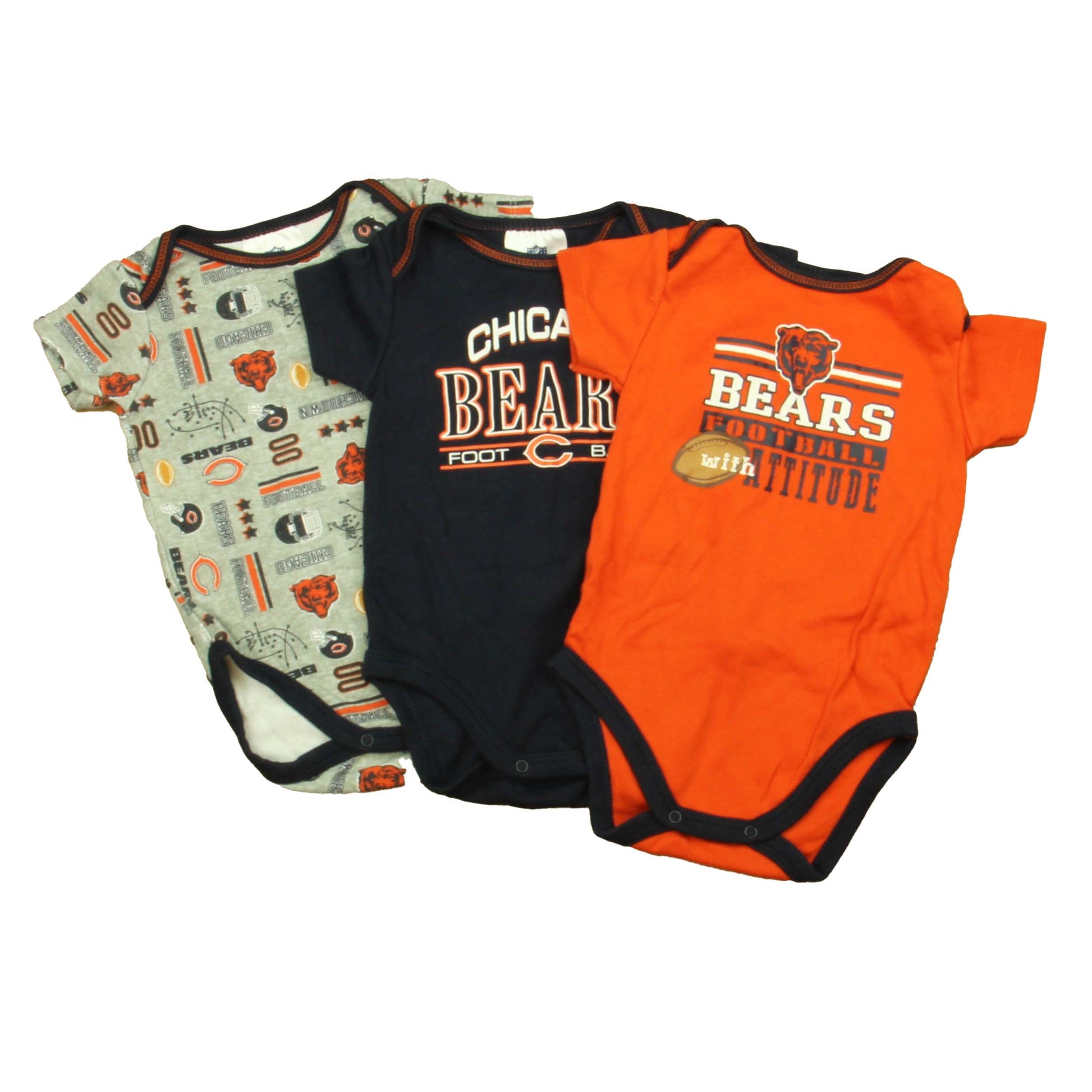NFL Unisex Navy | Orange Chicago Bears Onesie Size: 3-6 Months Navy | Orange Chicago Bears