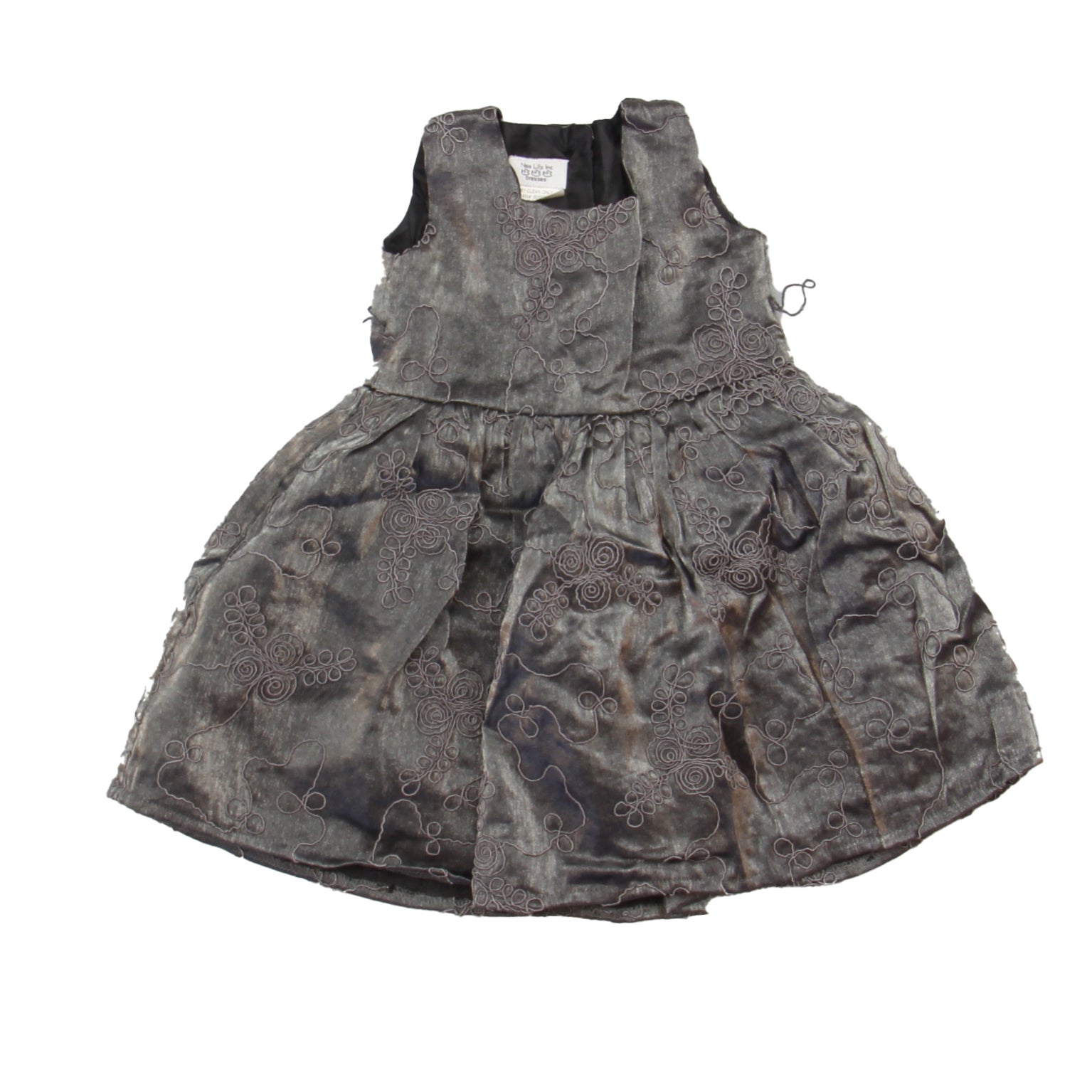 Naa Lily Girls Silver Dress Size: 12 Months Silver