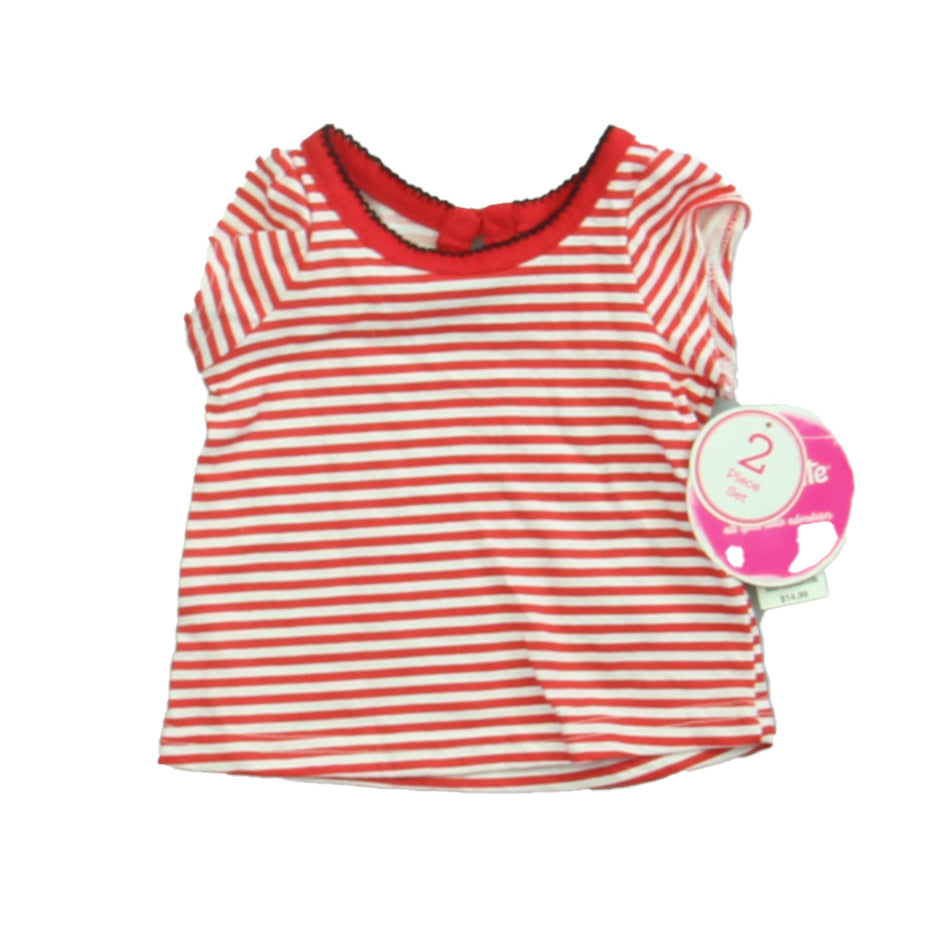 Nanette Baby Girls Red | White T-Shirt Size: 3-6 Months Red | White