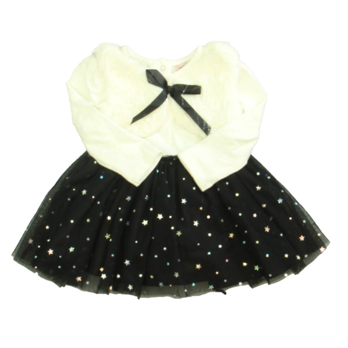 Nanette Lepore Girls Black | Ivory Dress Size: 12 Months Black | Ivory