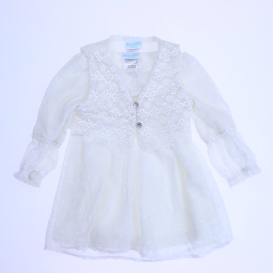 Nannette Baby Girls Off-White Dress Size: 18 Months Off-White