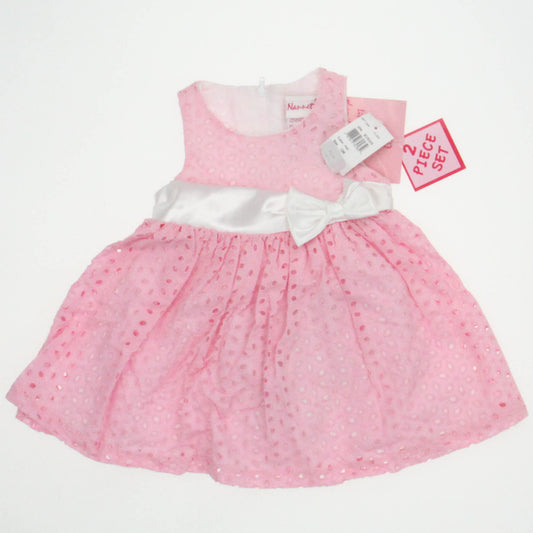 Nannette Kids Girls Pink | White Dress Size: 12 Months Pink | White