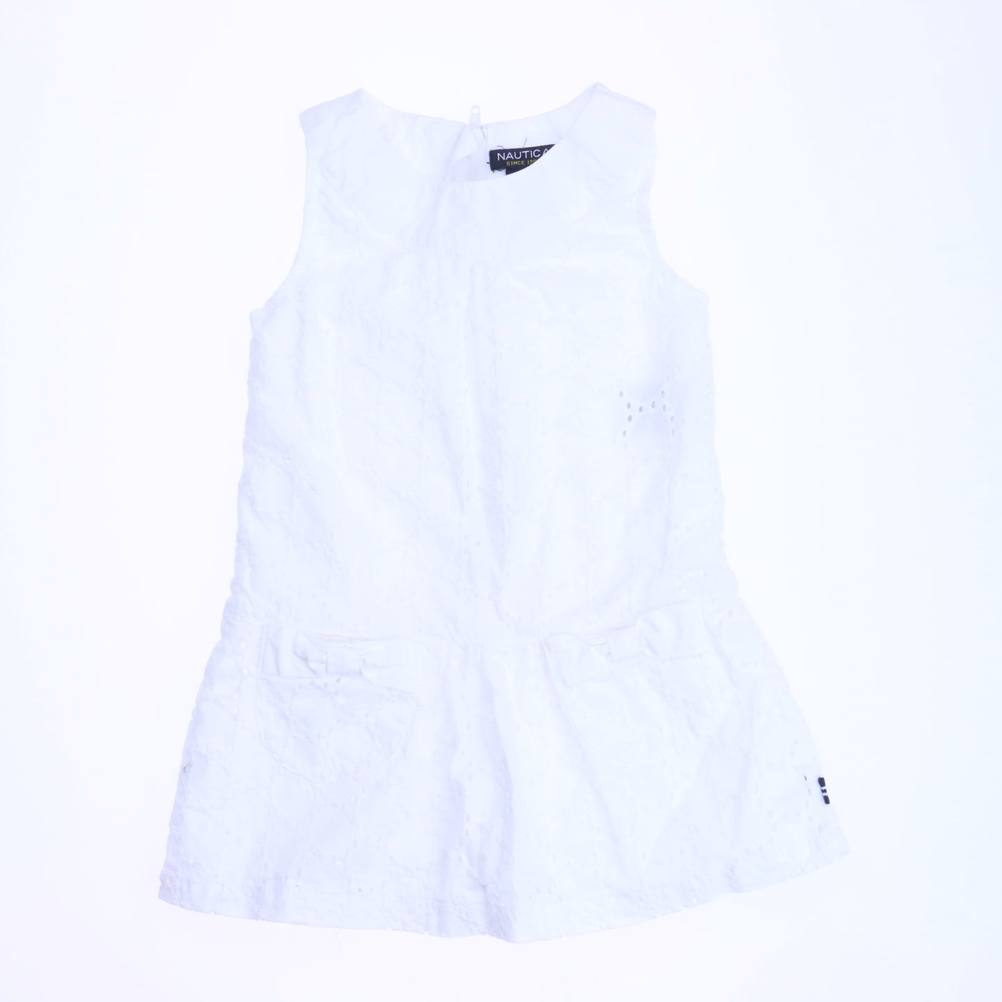 Nautica Girls White Dress Size: 12 Months White