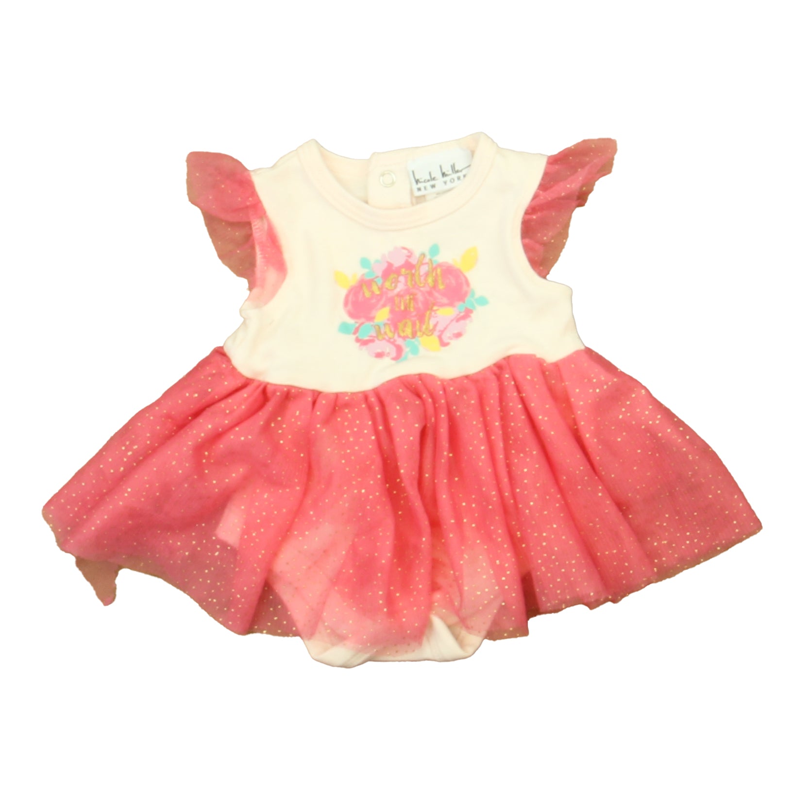Nicole Miller Girls Pink Floral Dress Size: 3-6 Months Pink Floral