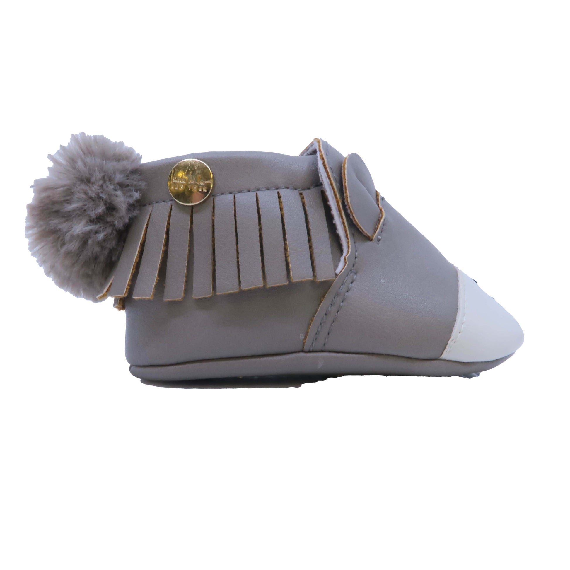 Nicole Miller Girls Grey | White Booties Size: 6-12 Months Grey | White