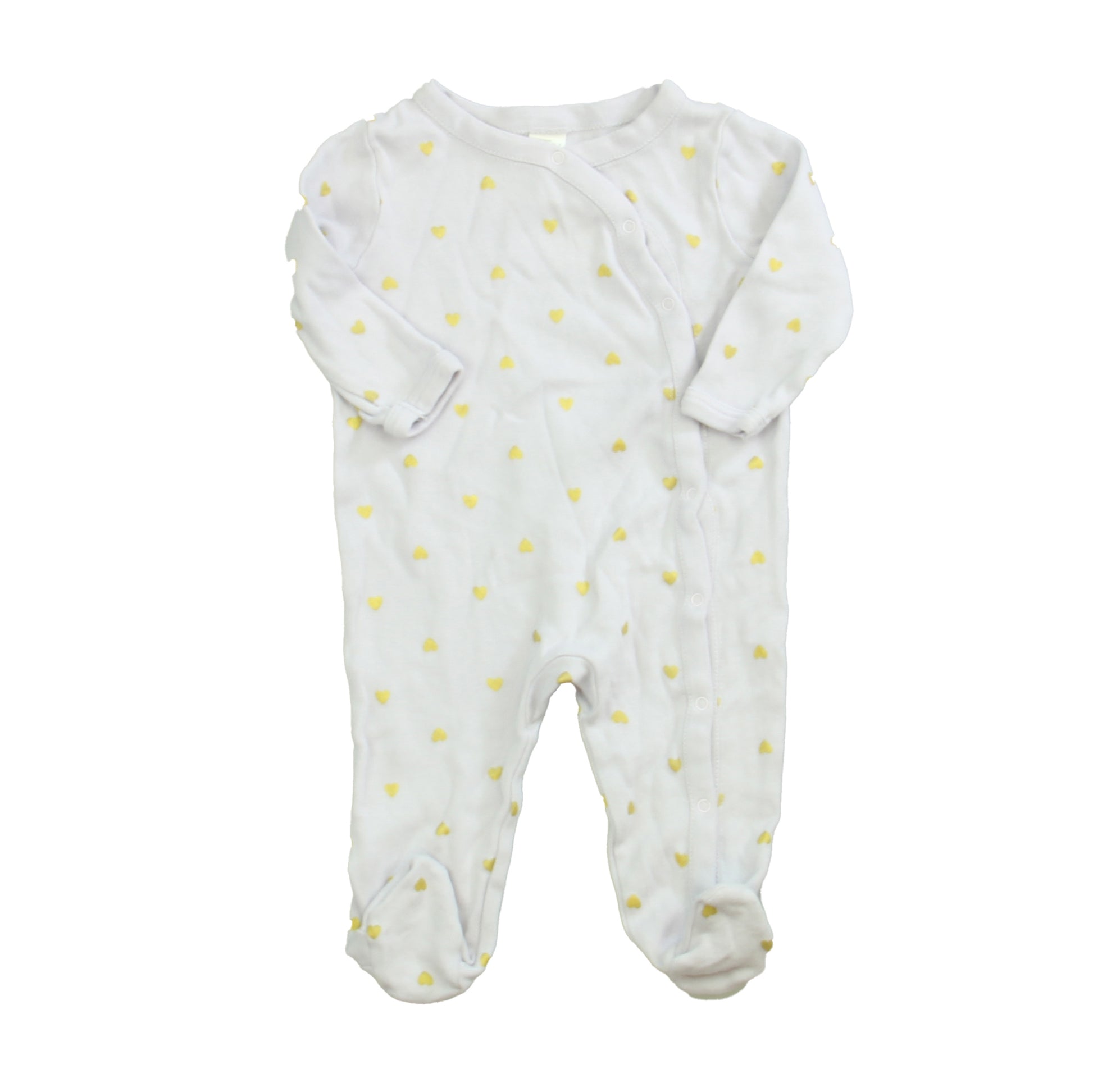 Nordstrom Girls Lavender | Gold 1-piece footed Pajamas Size: 3 Months Lavender | Gold