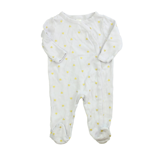 Nordstrom Girls Lavender | Gold 1-piece footed Pajamas Size: 3 Months Lavender | Gold