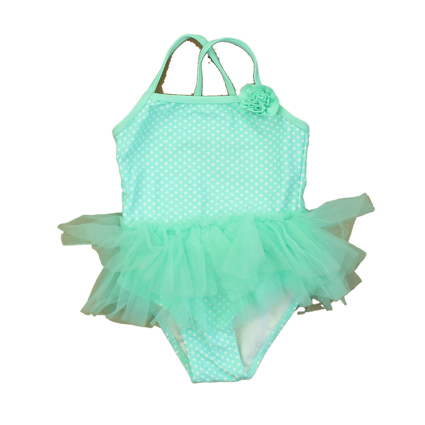 OP Girls Green | Polka Dots 1-piece Swimsuit Size: 18 Months Green | Polka Dots