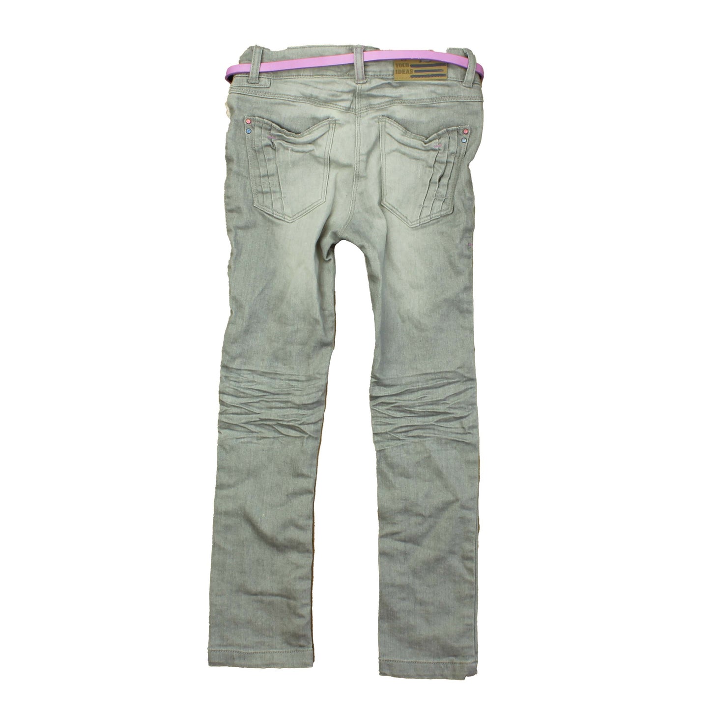 Okaidi Girls Grey | Purple Jeans Size: 7 Years Grey | Purple