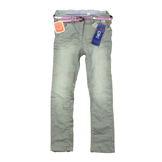 Okaidi Girls Grey | Purple Jeans Size: 7 Years