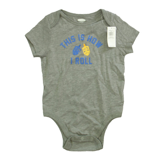 Old Navy Boys Gray Dreidel Onesie Size: 18-24 Months Gray Dreidel