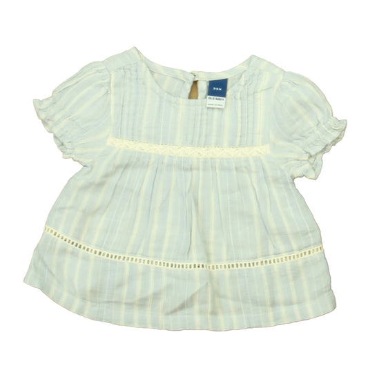 Old Navy Girls Blue | White Blouse Size: 3-6 Months Blue | White