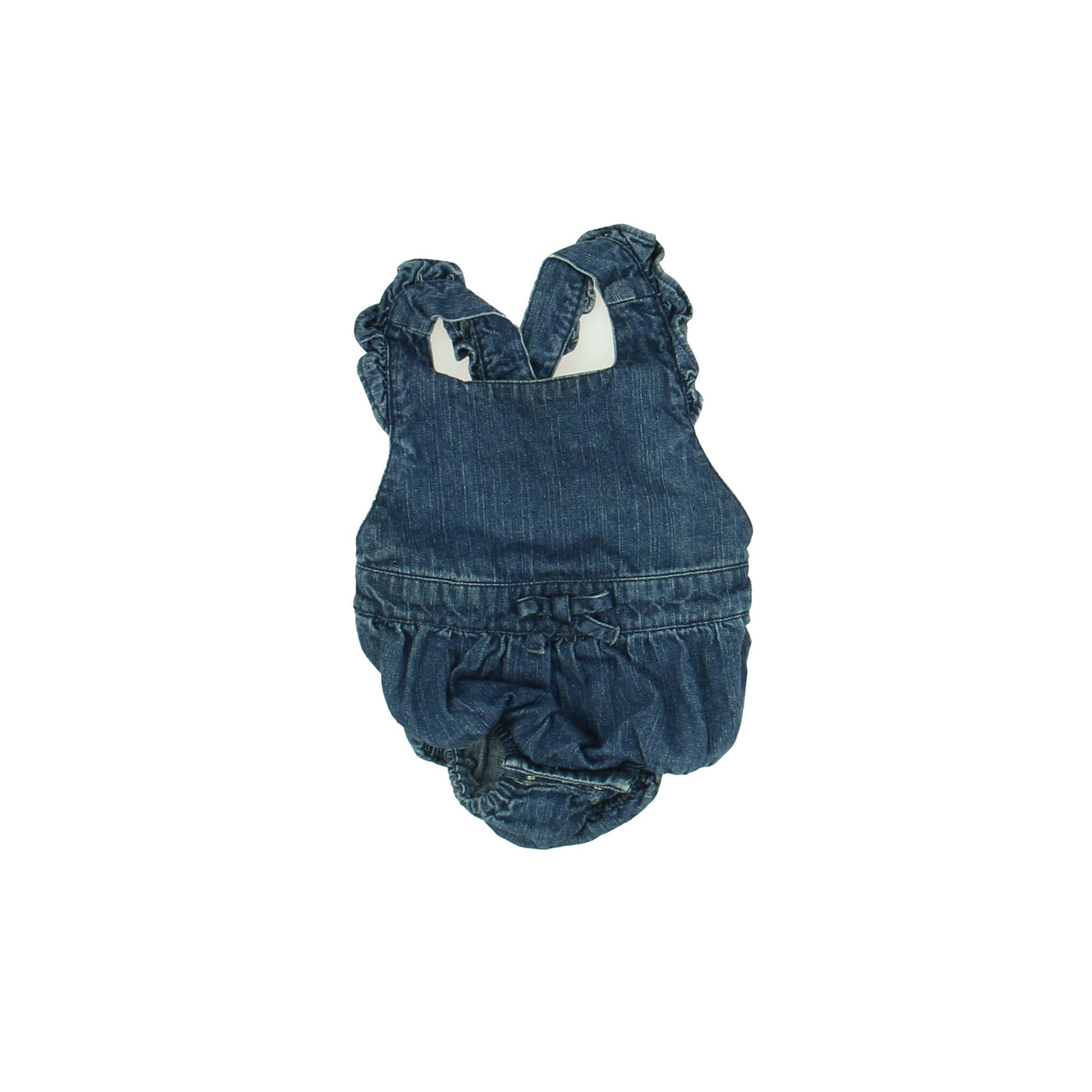 Oliver & Rain Girls Chambray Romper Size: 6 Month Chambray