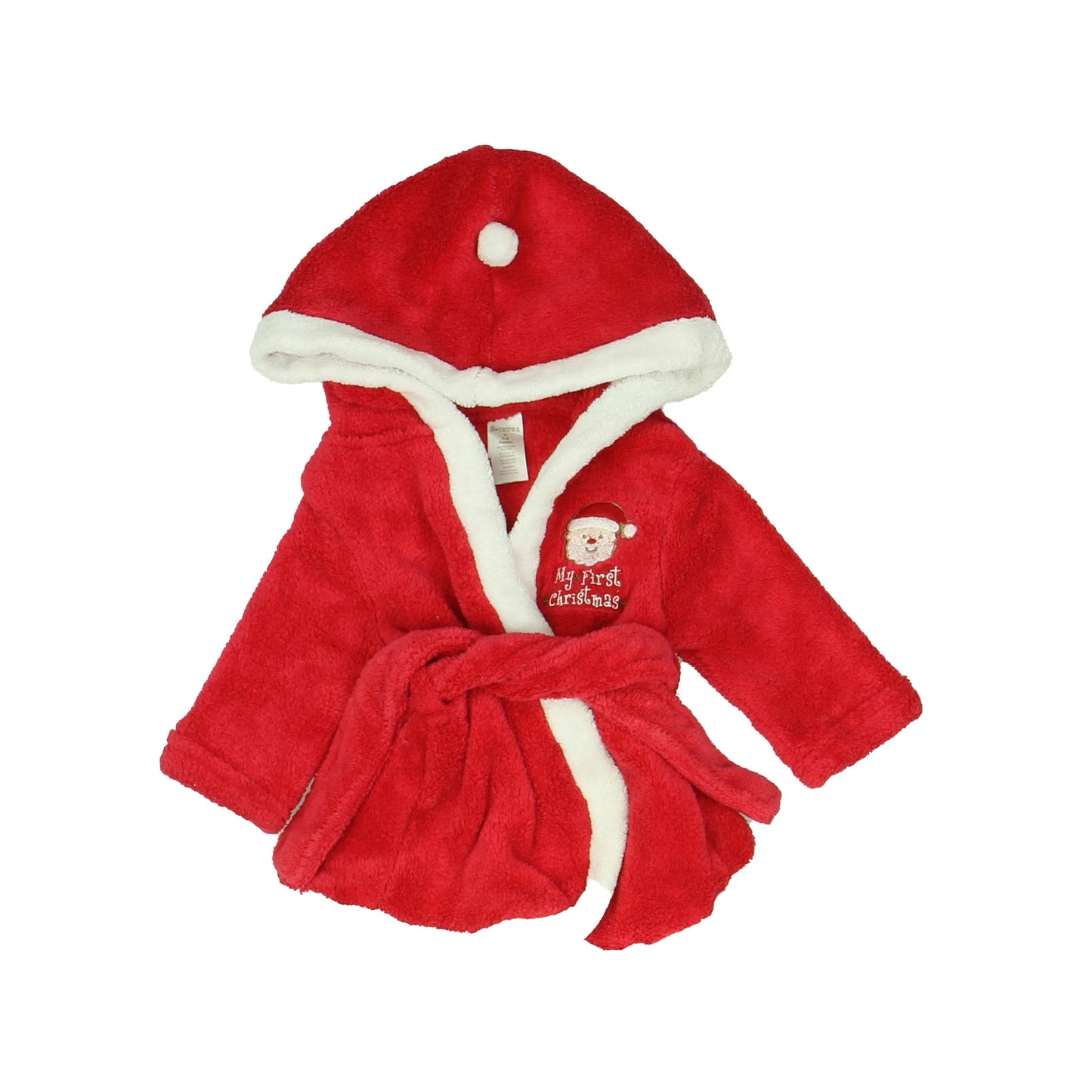 One Potato 2 Unisex Red | White Bathrobe Size: 3-6 Months Red | White