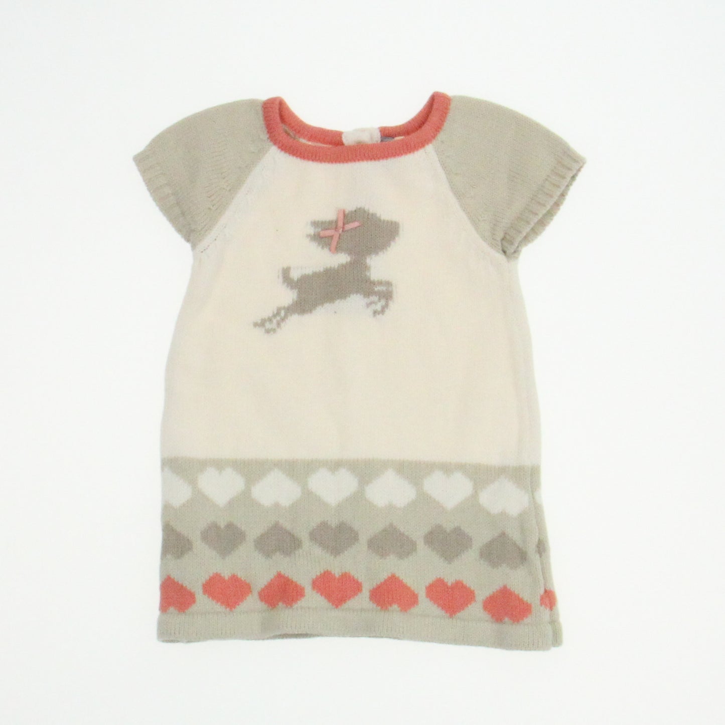 Orchestra Bebe Girls Ivory | Pink Sweater Dress Size: 3 Months Ivory | Pink