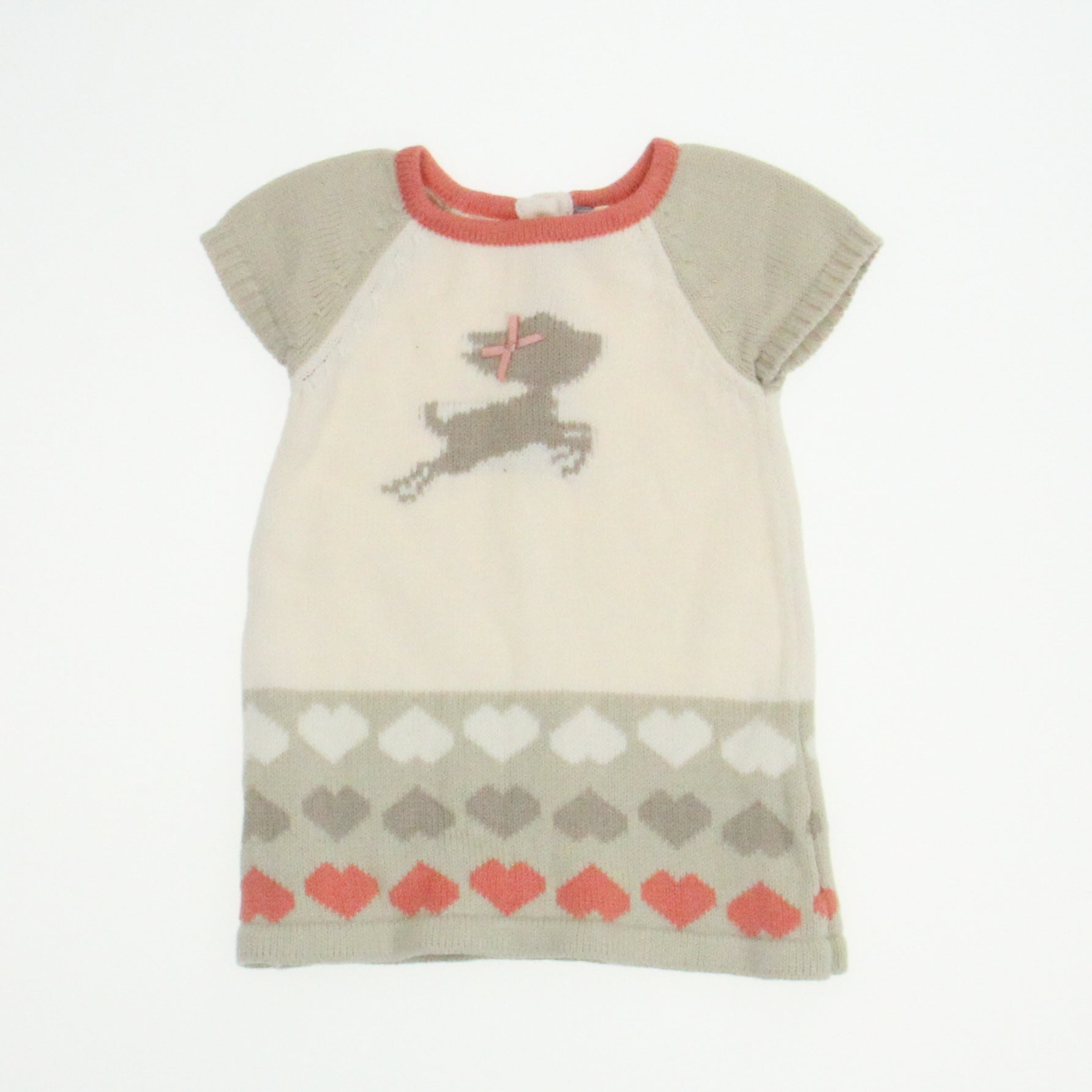 Orchestra Bebe Girls Ivory | Pink Sweater Dress Size: 3 Months Ivory | Pink