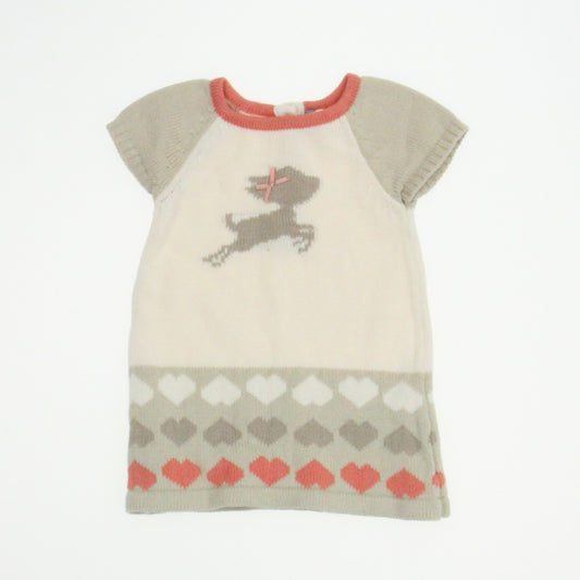Orchestra Bebe Girls Ivory | Pink Sweater Dress Size: 3 Months Ivory | Pink