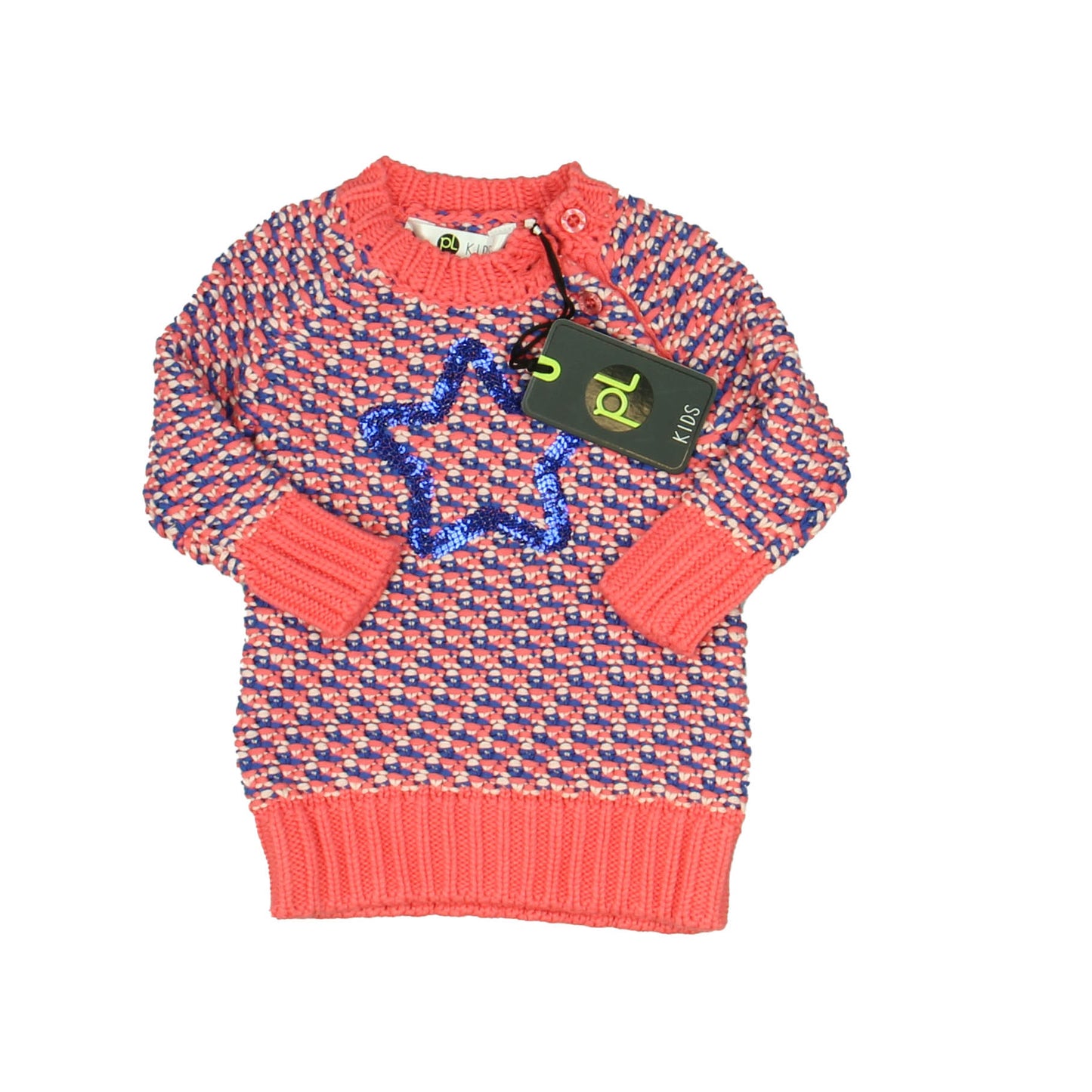 PL Kids Girls Pink | Blue Sweater Size: 3 Months Pink | Blue