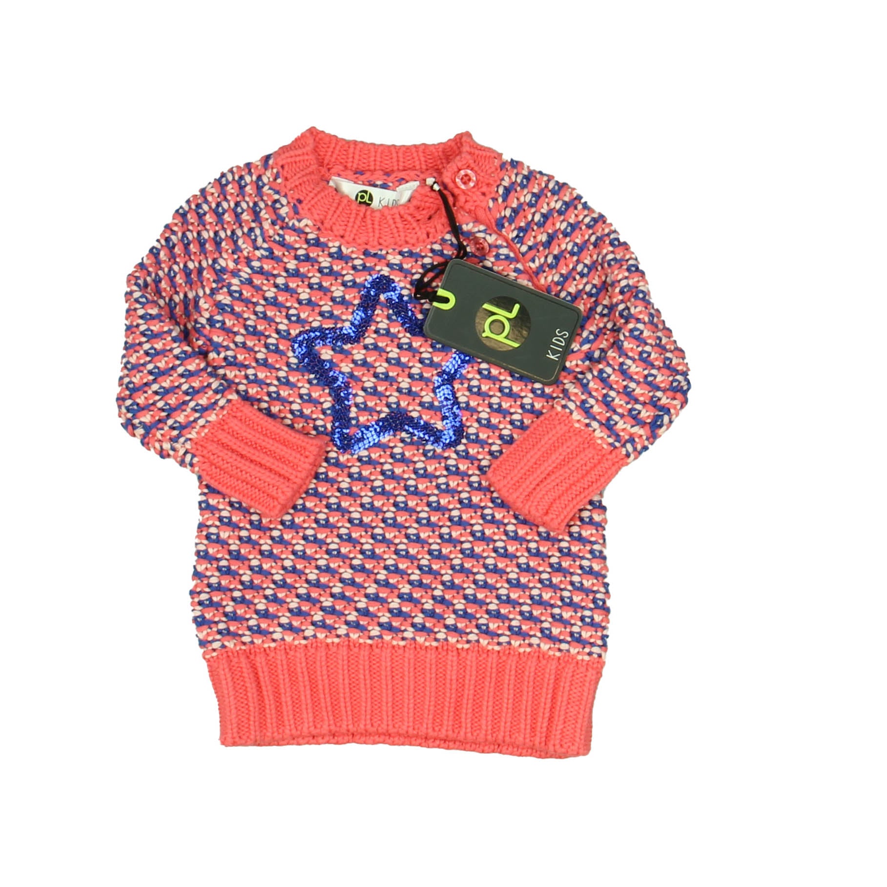 PL Kids Girls Pink | Blue Sweater Size: 3 Months Pink | Blue