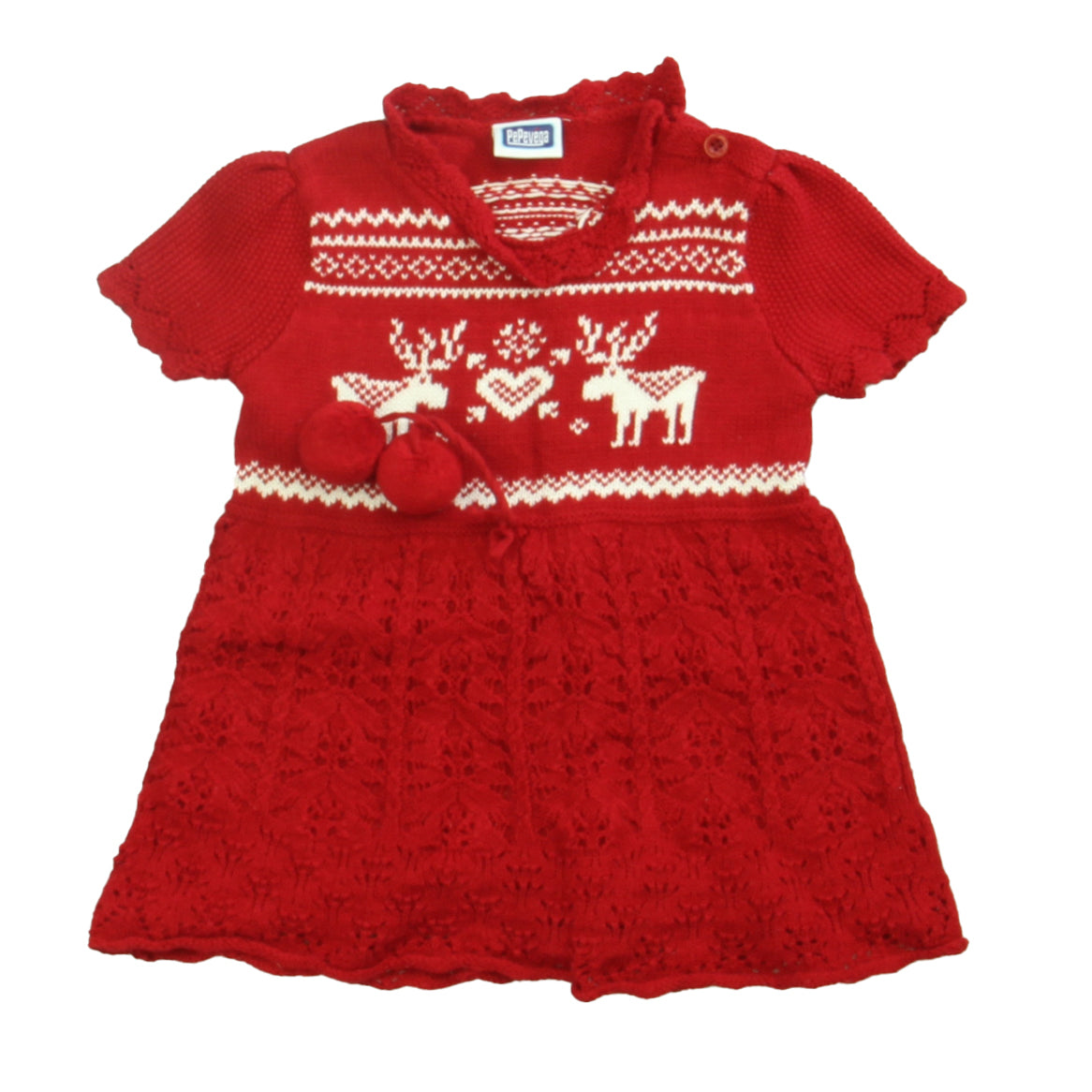 PePevega Girls Red | White Dress Size: *12-18 Months Red | White