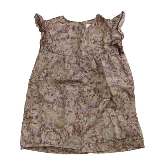 Peek Girls Purple Floral Dress Size: 12-18 Months Purple Floral