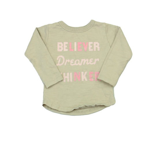 Peek Girls Tan | Pink Long Sleeve T-Shirt Size: 12-18 Months Tan | Pink