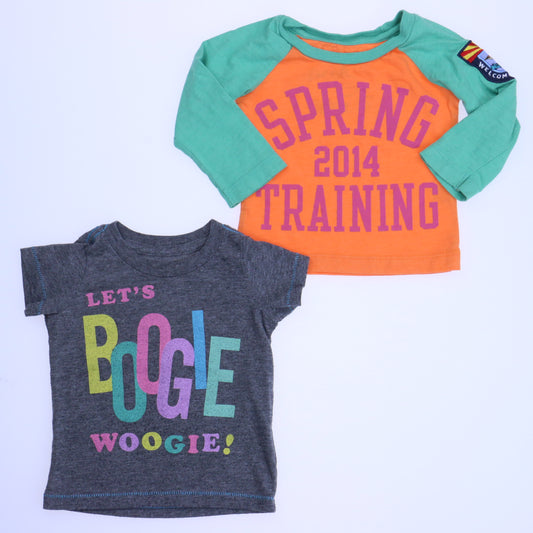 Peek Girls Gray | Green | Orange T-Shirt Size: 3-6 Months Gray | Green | Orange