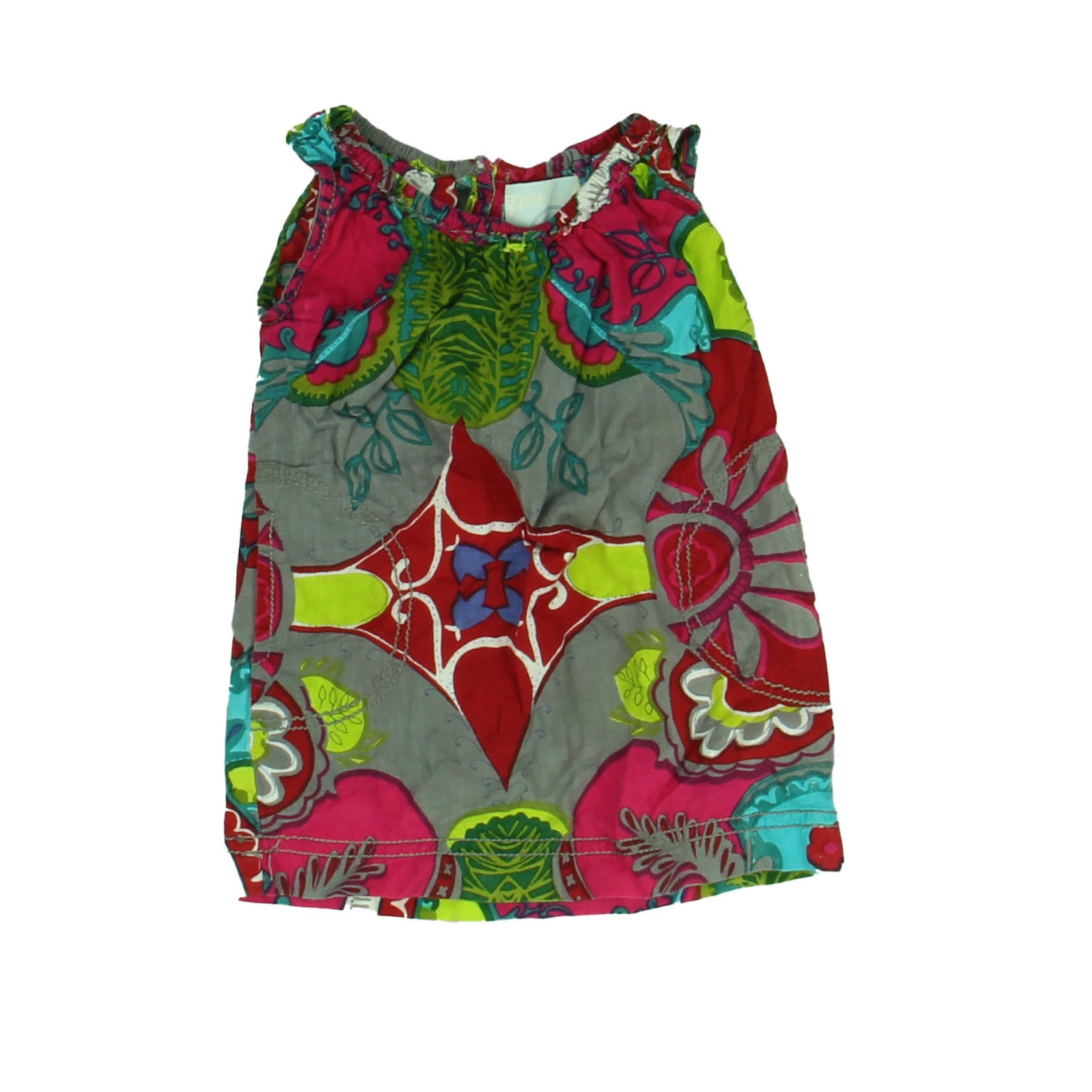 Peek Girls Gray | Pink | Red Dress Size: 3-6 Months Gray | Pink | Red