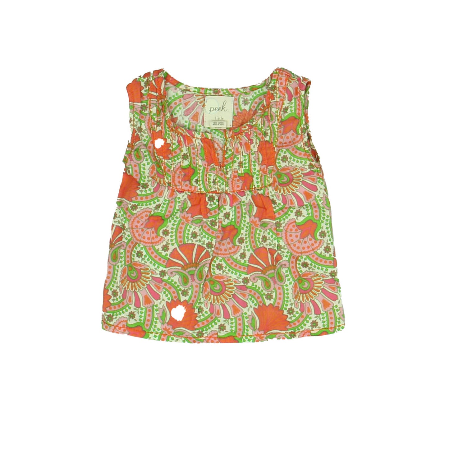 Peek Girls Pink | Green Blouse Size: 3-6 Months Pink | Green