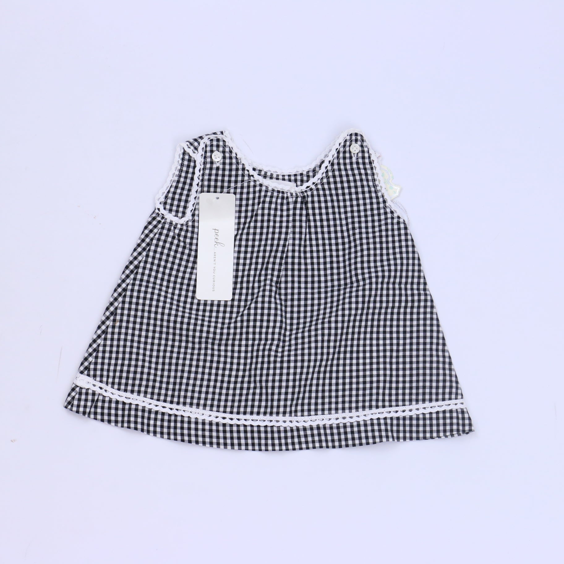 Peek Girls Black | White Dress Size: 3 Months Black | White
