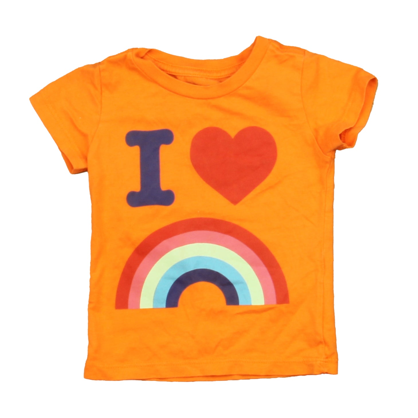 Peek Girls Orange Rainbow T-Shirt Size: 6-12 Months Orange Rainbow