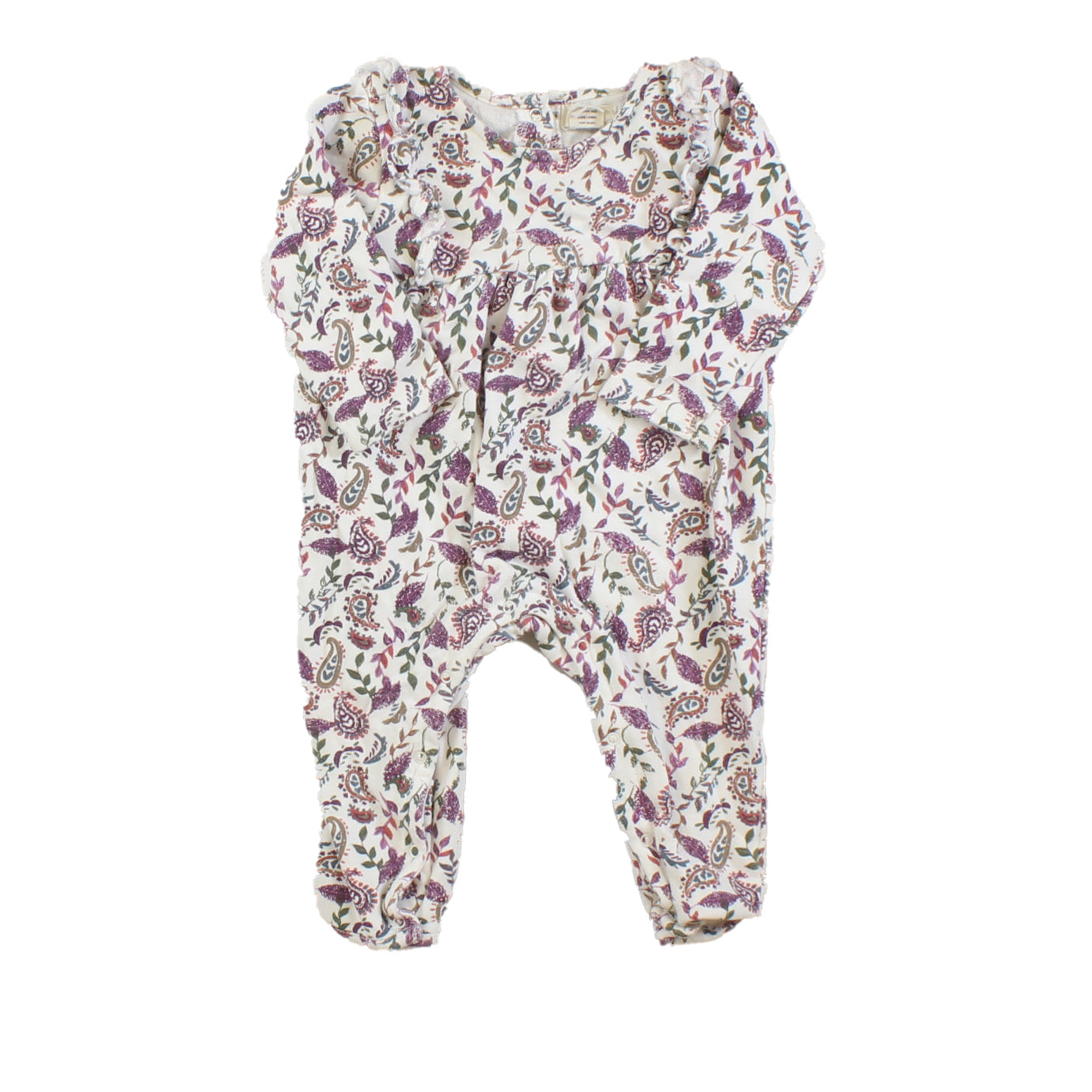 Peek Girls White | Purple Long Sleeve Outfit Size: 6-12 Months White | Purple