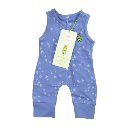 Peekaboo Beans Girls Purple Romper Size: 0-3 Months Purple