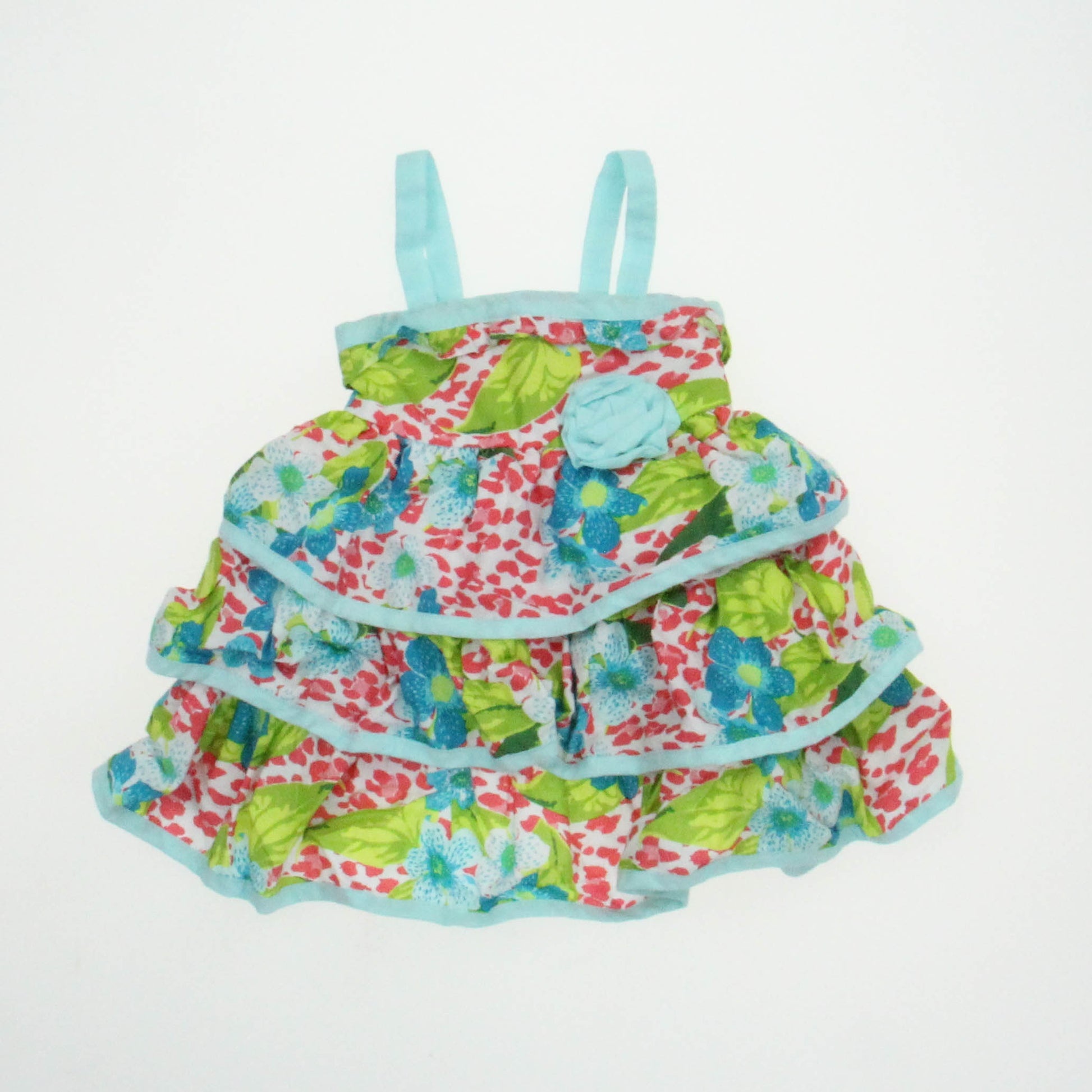 Penelope Mack Girls Blue | White | Green Dress Size: 12 Months Blue | White | Green