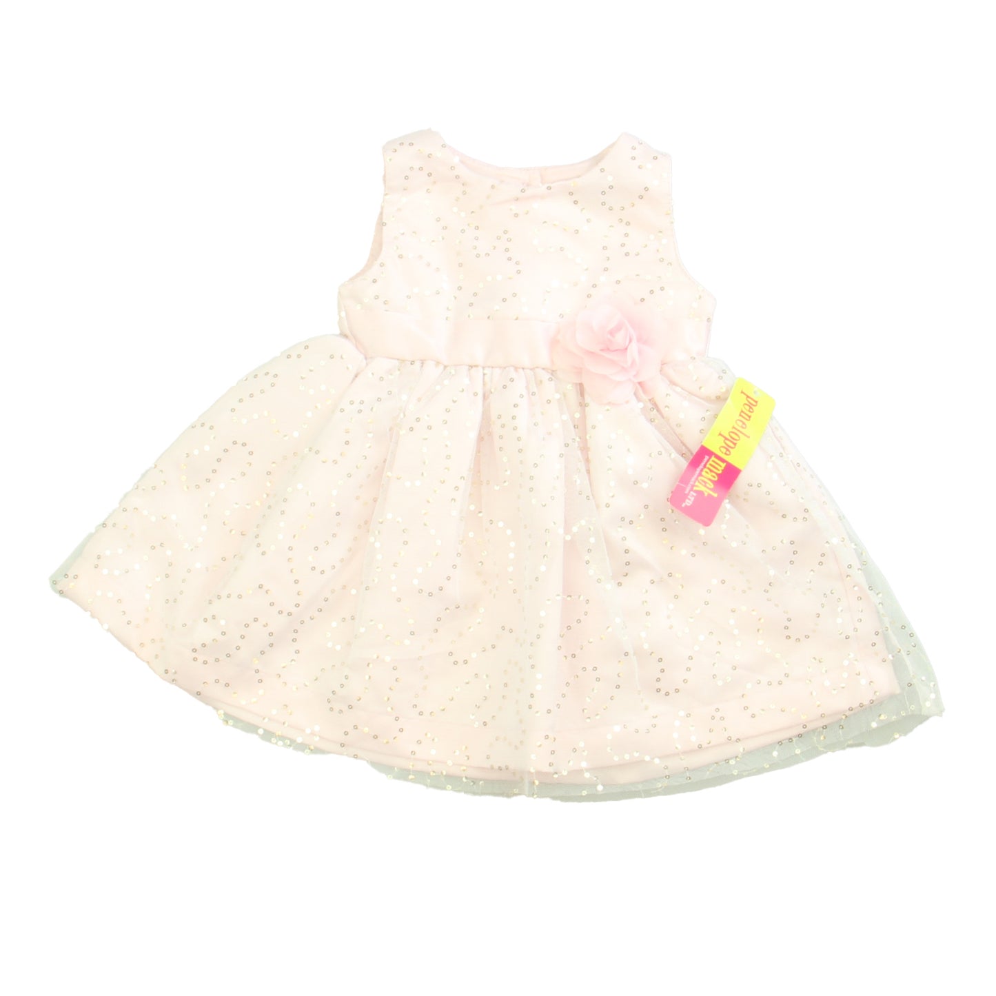 Penelope Mack Girls Pink | Silver Special Occasion Dress Size: 12 Months Pink | Silver