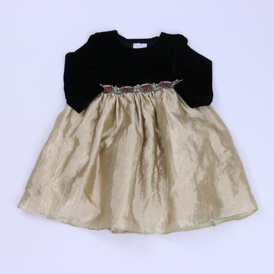 Perfectly Dressed Girls Black | Gold Special Occasion Dress Size: 12 Months Black | Gold