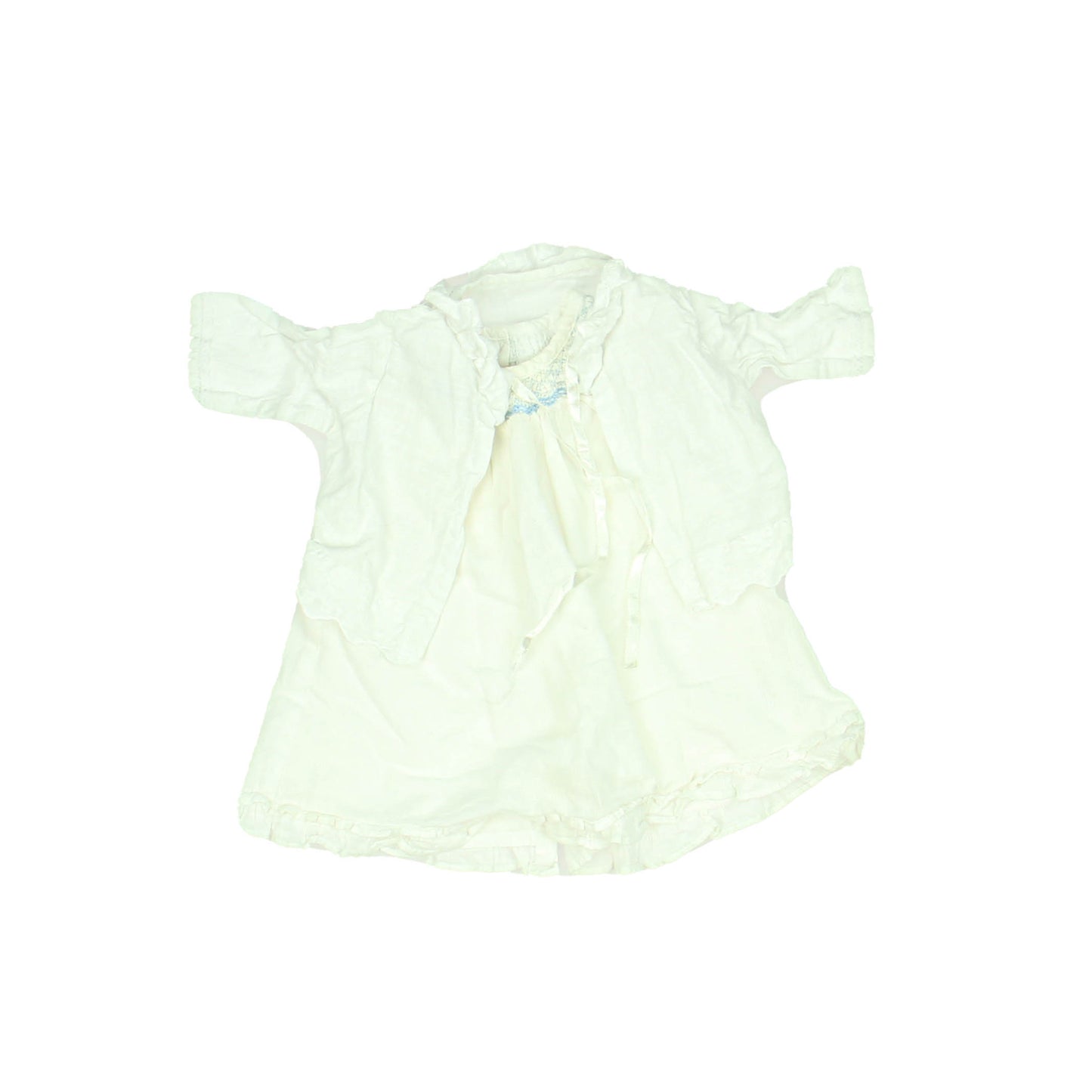 Petit Alo Girls White Blue Smocked Dress Size: 6 Months White Blue Smocked