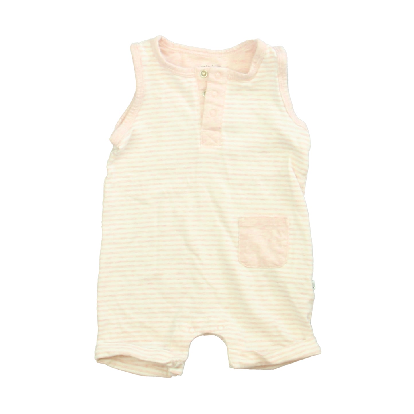 Petit Lem Girls Pink | White Romper Size: 3 Months Pink | White