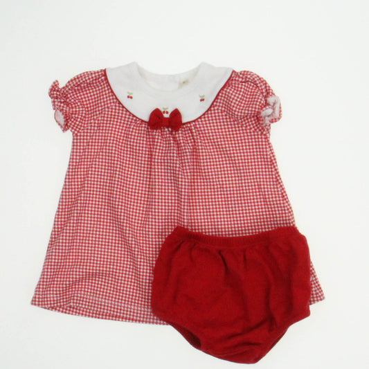 Petite Fourini Girls Red | White Dress Size: 12 Months (M) Red | White