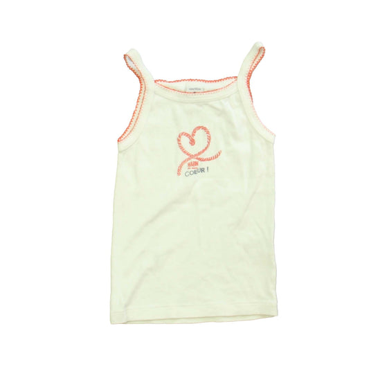 Petit Bateau Girls White | Red | Heart Tank Top Size: 24 Months White | Red | Heart