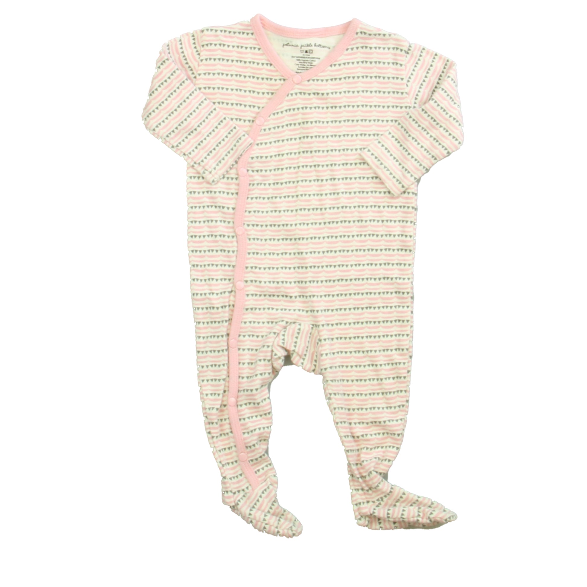 Petunia Pickle Bottoms Girls Pink | Gray | White Long Sleeve Outfit Size: 3-6 Months Pink | Gray | White
