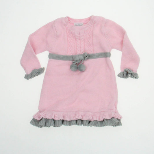 Piper & Posie Girls Pink Sweater Dress Size: 6-9 Months Pink