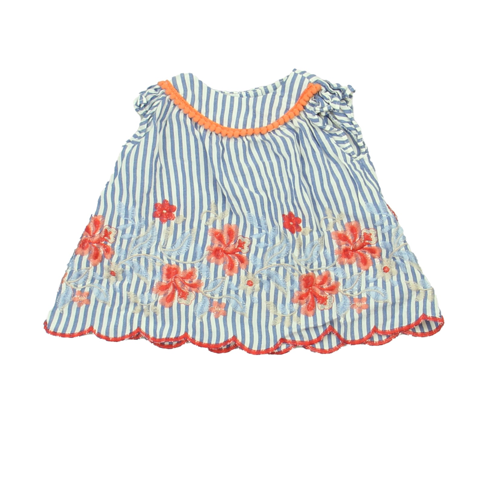 Pippa & Julie Girls Blue | White | Red Dress Size: 0-3 Months Blue | White | Red
