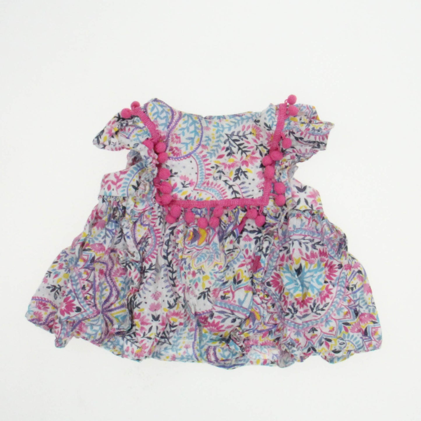 Pippa & Julie Girls Pink | Blue Dress Size: 12 Months Pink | Blue
