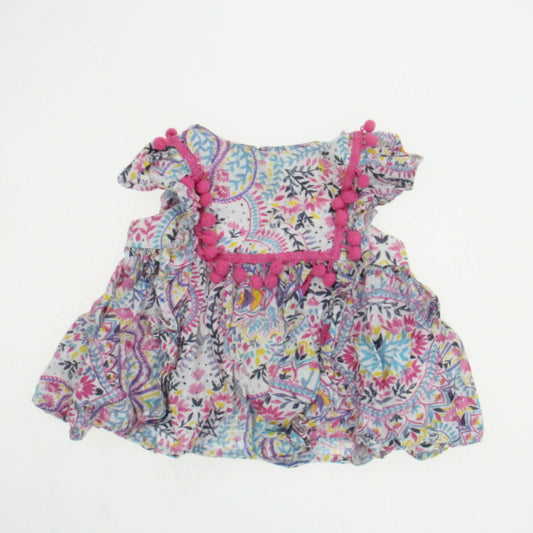 Pippa & Julie Girls Pink | Blue Dress Size: 12 Months Pink | Blue