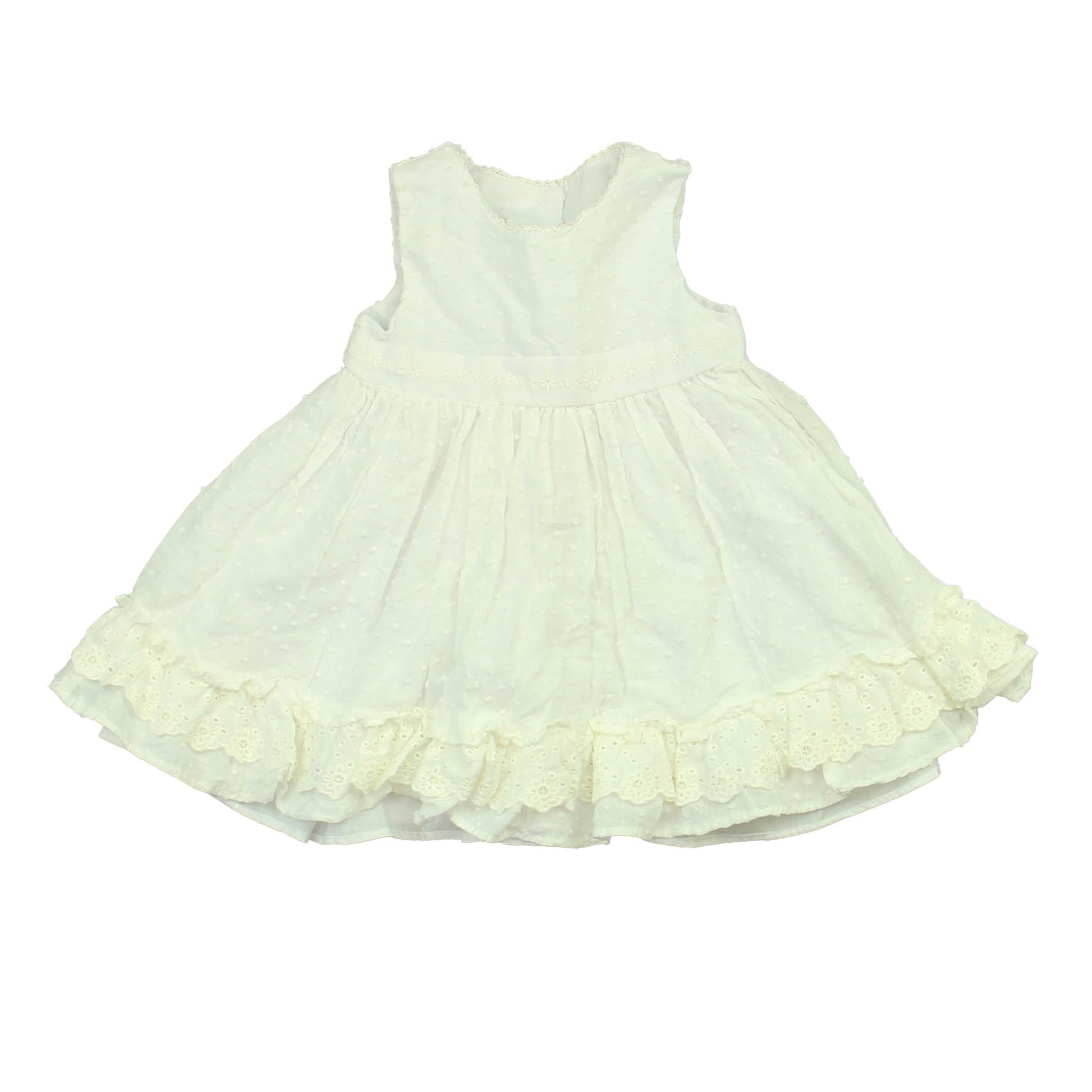 Pippa & Julie Girls White Dress Size: 12 Months White