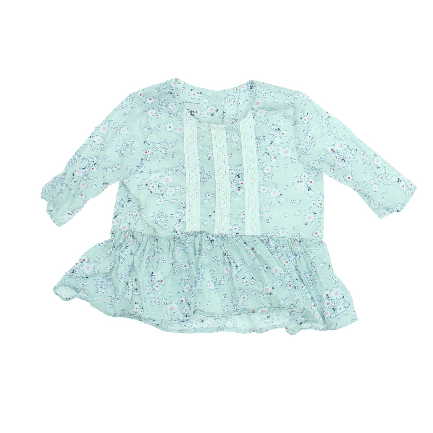 Pippa & Julie Girls Blue Floral Blouse Size: 18 Months Blue Floral