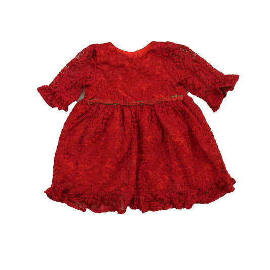 Pippa & Julie Girls Red Special Occasion Dress Size: 18 Months Red